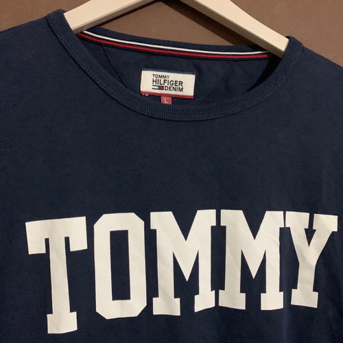 Tommy Hilfiger long sleeve T-shirt used, size large, blue with white