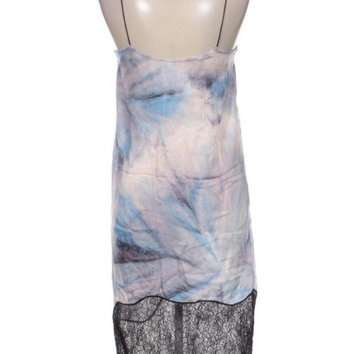 Mango dress medium new, blue satin with lace details