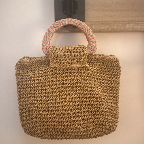 Straw bag with pouch like new, crossbody, beige
