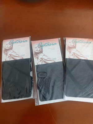 Optasia Monica women's 3/4 black patterned trouser socks, one size, pack of 3