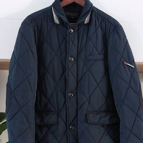 Prince Oliver Luxury Slim-Fit Quilted Jacket used, navy blue