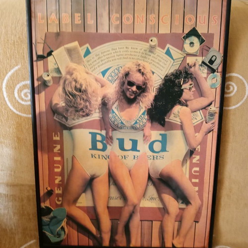 Budweiser 1988 poster used, vintage for bars and cafes