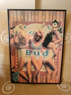 Budweiser 1988 poster used, vintage for bars and cafes
