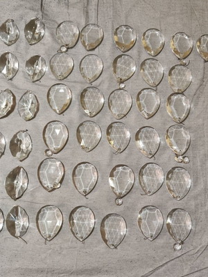 Vintage chandelier crystals like new, pack of 50 pieces 7 cm