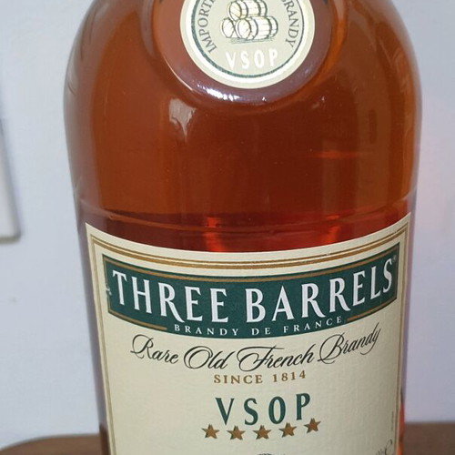 Three Barrels VSOP Brandy bottle 1 liter new