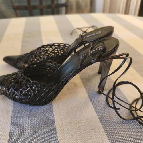 Bagatt black slingback heels used, size 40, genuine leather