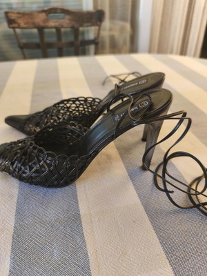 Bagatt black slingback heels used, size 40, genuine leather