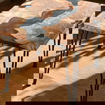 Χειροποίητο τραπεζάκι σαλονιού από ξύλο ελιάς και ρητίνη καινούργιο