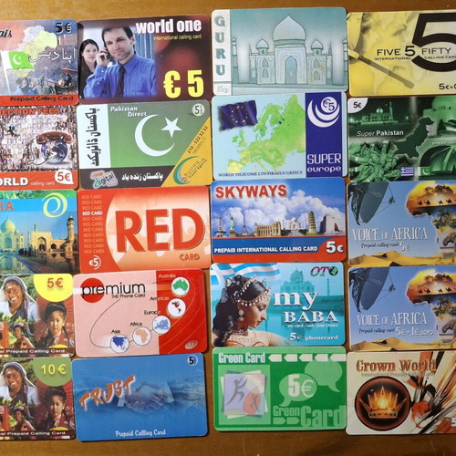 Phone cards used, collection of 143 different Greek cards