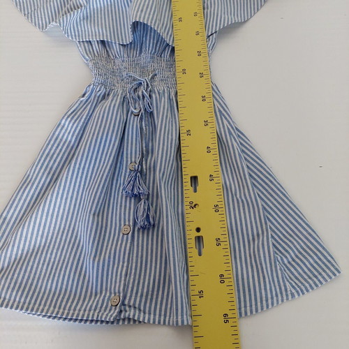 Zara summer off the shoulder dress blue white stripes size XS like new