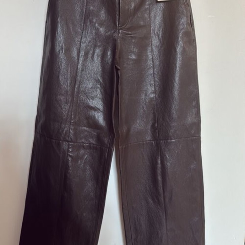 Zara brown leather-look pants new size M