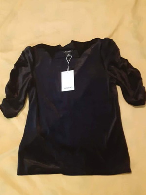 Monki Black Velour Blouse Size M Like New
