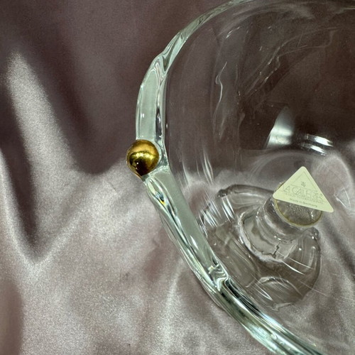Candy jar like new with sandblasted leaves and gold details
