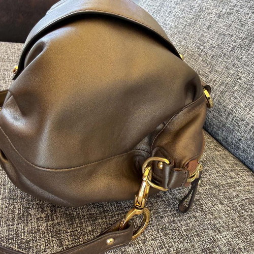 Kesslord leather shoulder bag used, brown, 26x34x12 cm