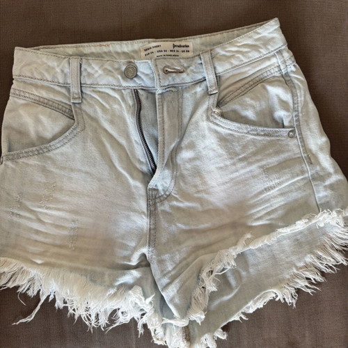 Women's denim shorts used Star Body H white XS