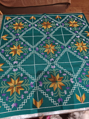 Vintage embroidered hand-stitched square new, 0.75x0.75 m