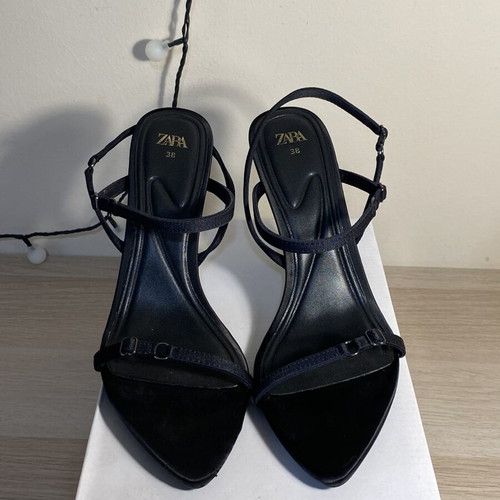 Zara stiletto sandals like new, black, size 38