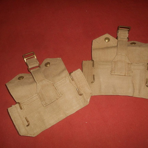 English Canvas Ammo Pouches for Lee-Enfield, New, 1952, Set of 2