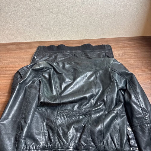 Bershka authentic leather jacket black, size S, like new