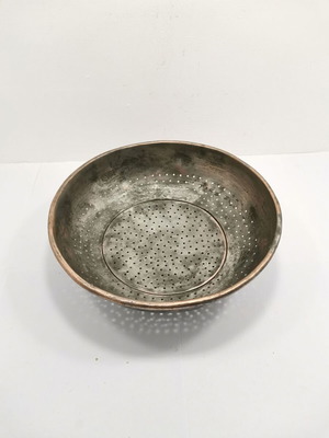 Copper Colander used, vintage 1880