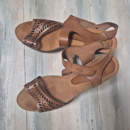Yokono sandals size 40 used, brown with thick heel