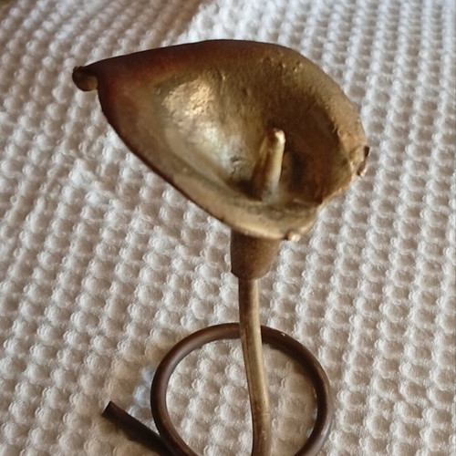 Vintage brass calla lily candleholder