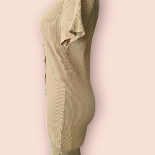 Fitted cotton dress like new, size L-XL, beige