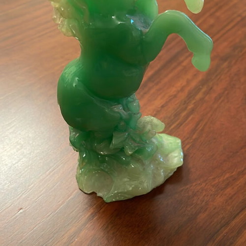 Green Faux Jade Horse like new, resin