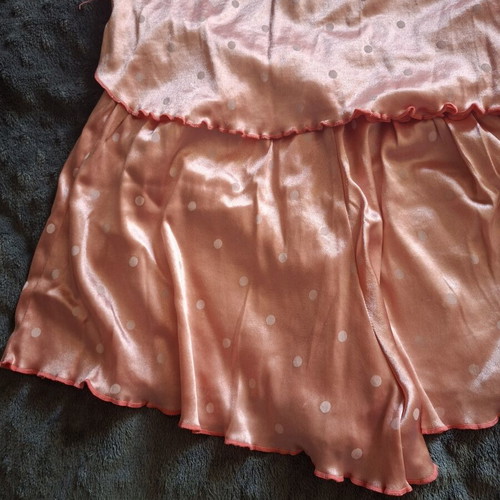 Pink satin pajama set small like new