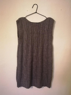 Grey knitting dress used, size M, length 85cm