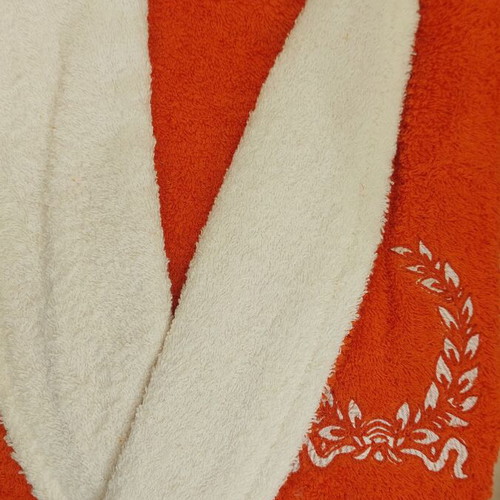 Cotton bathrobe XL new, brick color with belt and pocket without hood