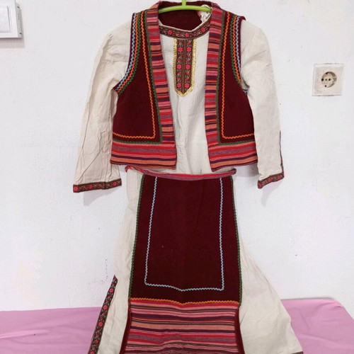 Macedonian traditional costume used, three-piece, small size
