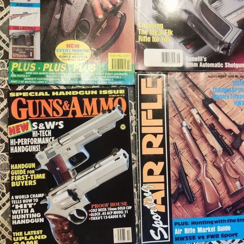 Vintage collection of 10 guns and hunting magazines from the 80s and 90s