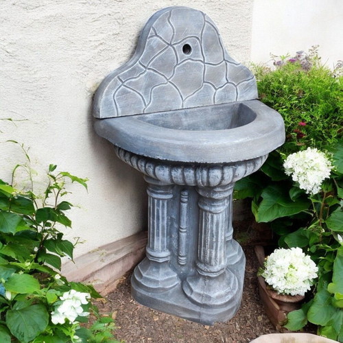 Aphrodite Concrete Garden Fountain for Wall in Gray and White