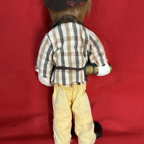 Vintage porcelain clown doll used, height 35 cm