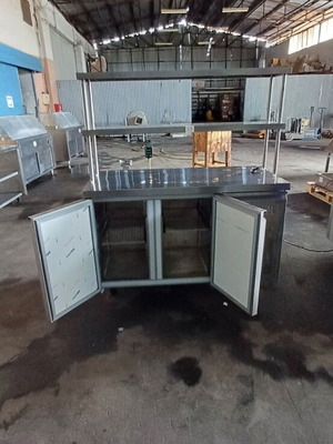 Refrigerated counter with shelf like new, stainless steel construction