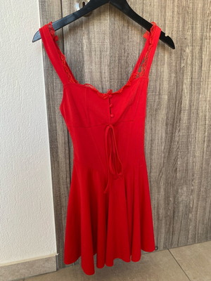 Κόκκινο μίνι φόρεμα καινούργιο, άνετο, sexy, μέγεθος XS