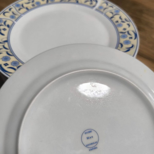 Studio M.a.s Fine Porcelain S. Bavaria set of 6 vintage plates with blue floral motif