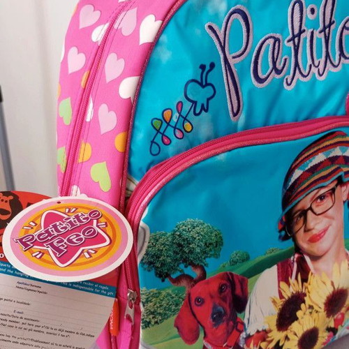 Patito Feo Patty school backpack, turquoise and fuchsia