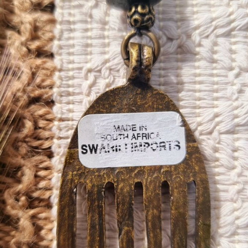 African handmade keychain made of brass and cast zinc