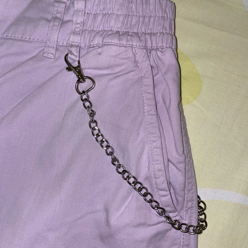 Bershka cargo high-waisted women's pants lilac like new, size M