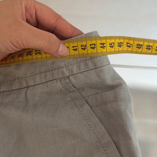 Claudia Sträter linen vintage capri pants, gray, size L