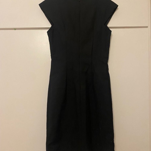 Midi black dress with nice neckline cut