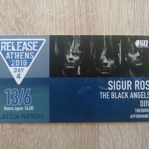 Sigur Ros Release 2016 Hard Copy Ticket used