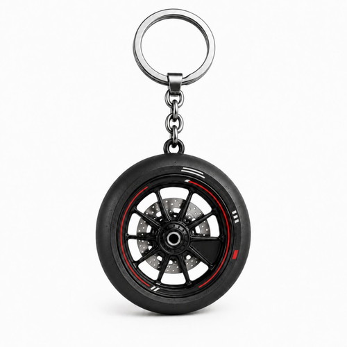 Hayabusa Racing Slick Tire Keychain new, black/red