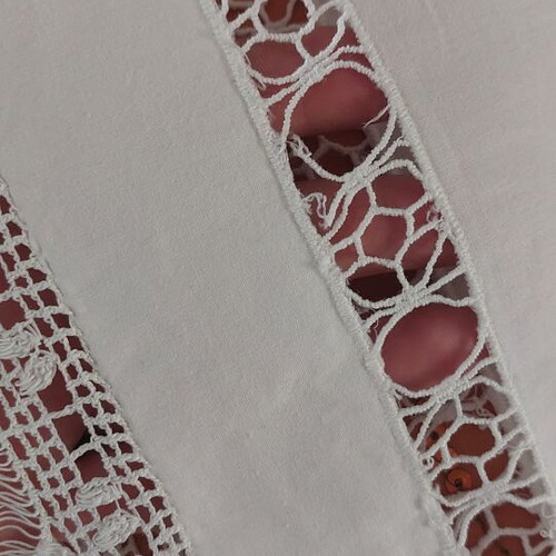 Pillowcases with handmade lace, new, pair