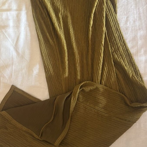 Shein long skirt with slit, green, size S