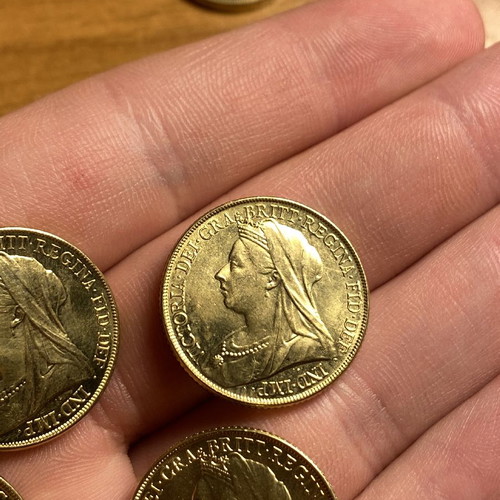 Lira replica gold-plated Victoria Regina 1899 new