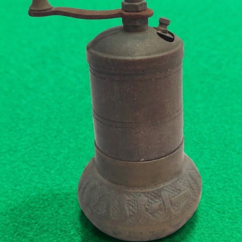Oriental-style brass spice mill, 1950s–1980s