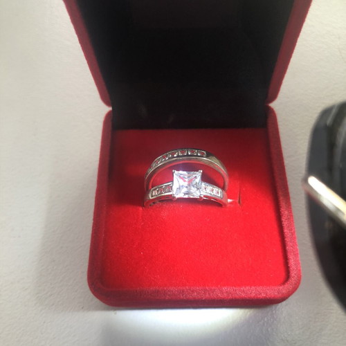 Engagement ring silver 925 with zircon, new